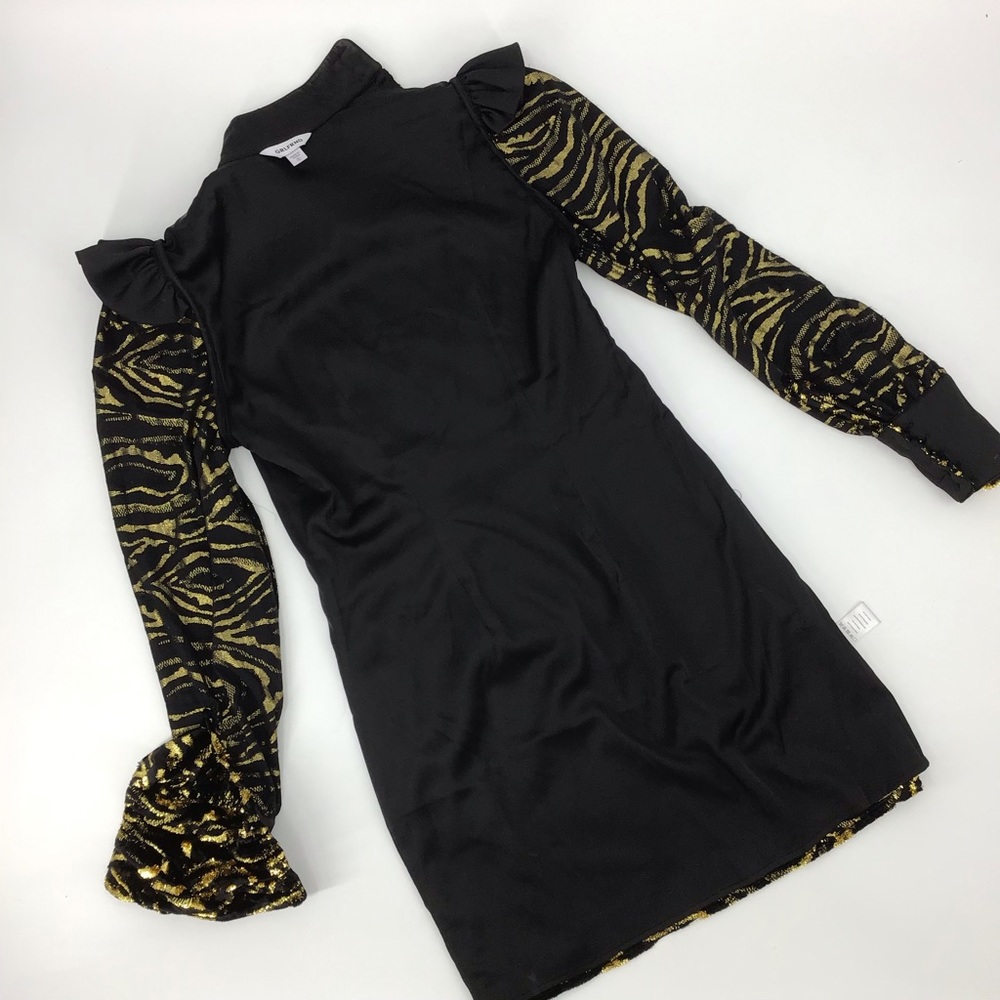 GRLFRND Janice Mini Black Gold Dress - Picture 11 of 14